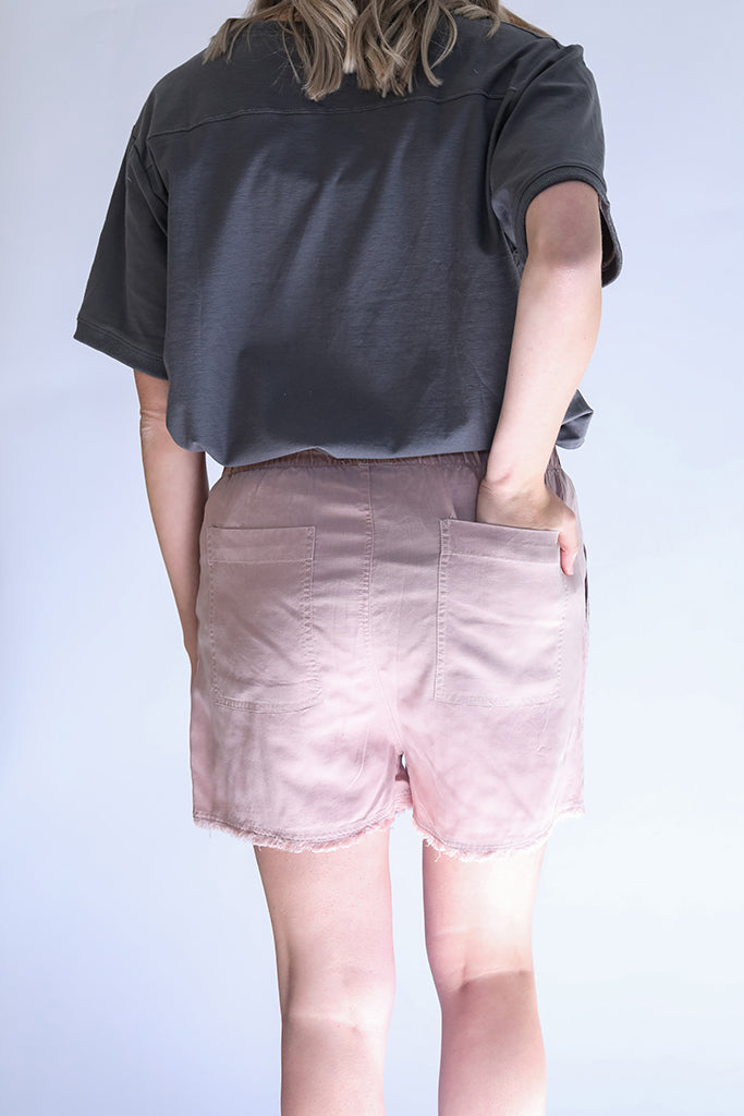 Mauve shorts outfit for women from Favored and Common