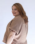 Brown linen blouse for women from Favored And Common online boutique