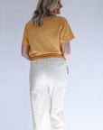 Womens beige terry knit joggers with pockets from Favored And Common